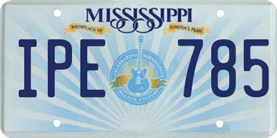 MS license plate IPE785