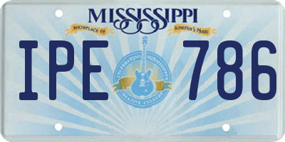 MS license plate IPE786
