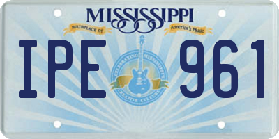 MS license plate IPE961