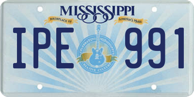 MS license plate IPE991
