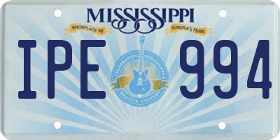 MS license plate IPE994