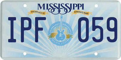MS license plate IPF059