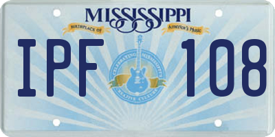 MS license plate IPF108