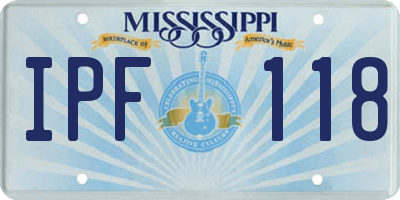 MS license plate IPF118