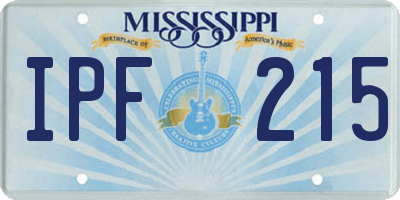 MS license plate IPF215