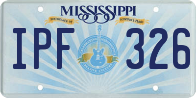 MS license plate IPF326