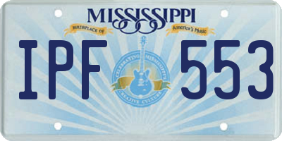 MS license plate IPF553