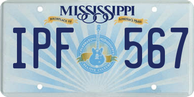 MS license plate IPF567