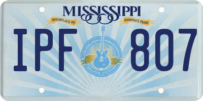 MS license plate IPF807