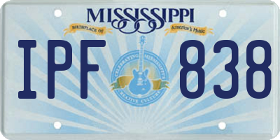 MS license plate IPF838