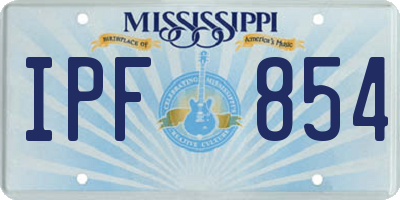 MS license plate IPF854