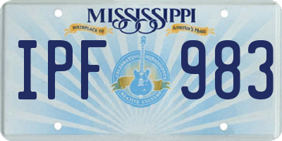 MS license plate IPF983