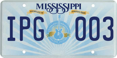 MS license plate IPG003
