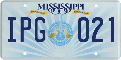MS license plate IPG021