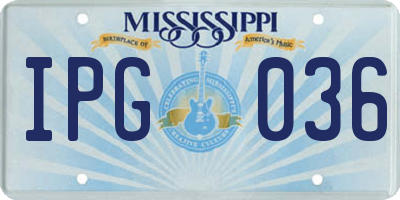 MS license plate IPG036