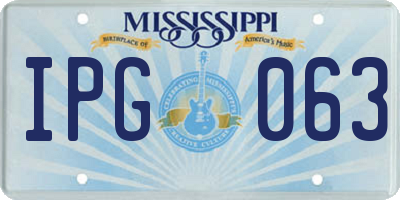 MS license plate IPG063