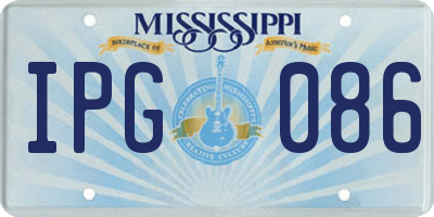 MS license plate IPG086