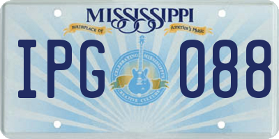 MS license plate IPG088