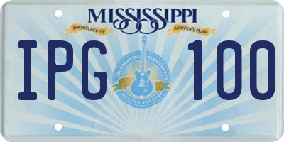 MS license plate IPG100