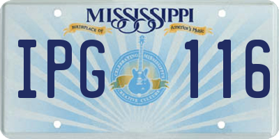 MS license plate IPG116