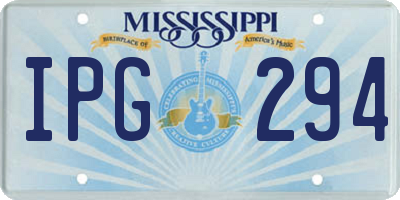 MS license plate IPG294