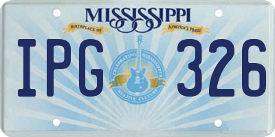 MS license plate IPG326
