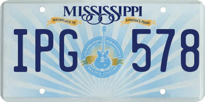 MS license plate IPG578