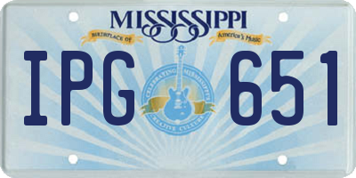 MS license plate IPG651