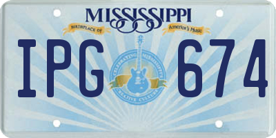 MS license plate IPG674