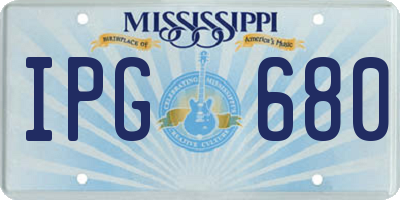MS license plate IPG680