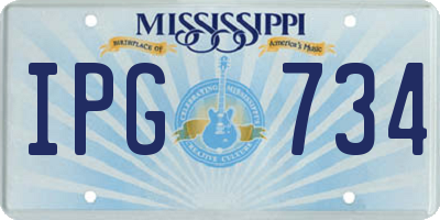 MS license plate IPG734