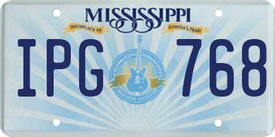MS license plate IPG768