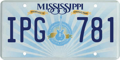 MS license plate IPG781
