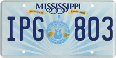 MS license plate IPG803