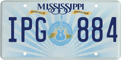 MS license plate IPG884