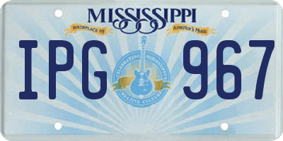 MS license plate IPG967