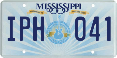 MS license plate IPH041