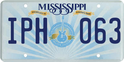 MS license plate IPH063