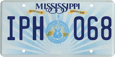 MS license plate IPH068