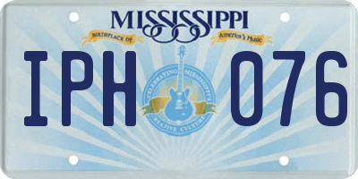 MS license plate IPH076