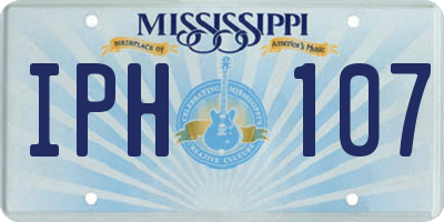 MS license plate IPH107