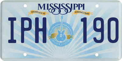 MS license plate IPH190