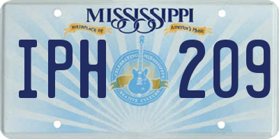 MS license plate IPH209