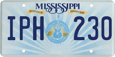 MS license plate IPH230