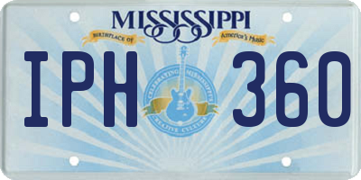 MS license plate IPH360