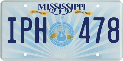 MS license plate IPH478
