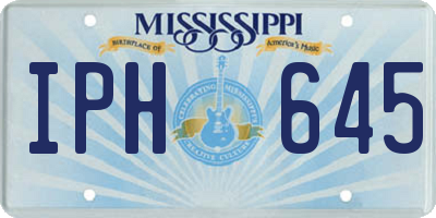 MS license plate IPH645