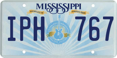MS license plate IPH767