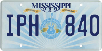 MS license plate IPH840