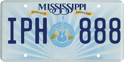 MS license plate IPH888
